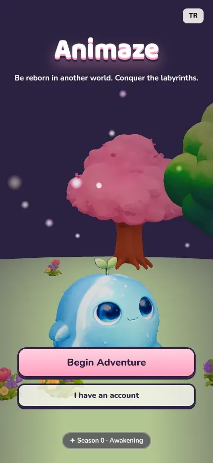 The Animaze title screen on a phone.